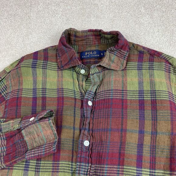 Polo Ralph Lauren 100% Linen Mens Size Small Button Down Long Sleeve Shirt - Picture 1 of 15